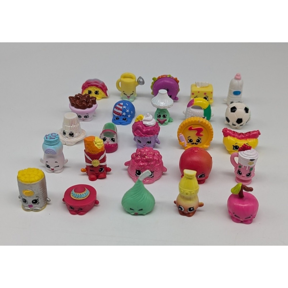 Shopkins Figures Lot of 25 Mixed Seasons Fast Food Household Fair Candy Hats